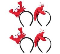 HAPINARY 4pezzi Cerchietto Per Ragazzo Ragazza Stoffa Forma Di Gambero e Granchio Accessori Divertenti Per Feste Di Compleanno e Halloween Da Rosso