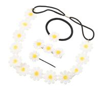 HAPINARY 4pezzi Corona Di Fiori Di Margherite Fascia Per Capelli Fiori Fermagli Per Capelli Margherite