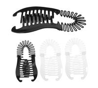 HAPINARY 4pezzi Fermagli Banane Pz Leggeri in Plastica Clip Pettine Doppio Lato Per Capelli Sottili e Spessi Accessori Donna Elasticizzati Per Coda Di Cavallo Curly