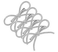 HAPINARY 4pezzi Fermagli Per Con Fiocco Di Strass Accessori Eleganti e Versatili Per Ragazze Leggeri e Confortevoli Per Ogni Occasione