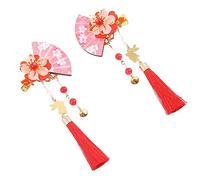 HAPINARY 4pezzi Fermaglio Per Forma Di Ventaglio Con Frange Accessori Giapponesi Per Donne e Ragazze Decorazione Elegante Per Cerimonie e Occasioni Speciali