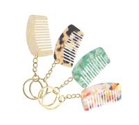 HAPINARY 4pezzi Mini Pettini Viaggio Portachiavi Acetato Pettini Denti Larghi Accessori Creativi Per Tutti Tipi Design e
