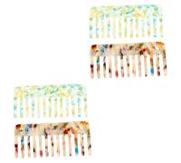 HAPINARY 4pezzi Pettine Antistatico Per Parrucchieri Acetato e Resistente Per Bagnati e Asciutti Colori Variegati Per e