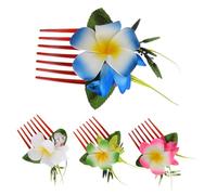 HAPINARY 4pezzi Pettine Di Plumeria Finto Fiori Per Hawaiani Accessori Per Sposa Per Cerimonia in Spiaggia Tropicale Fermaglio Per Fiori Per Decorazione Floreale Hawaiana
