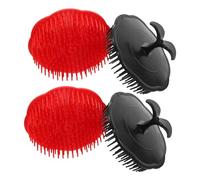 HAPINARY 4pezzi Pettine Esfoliante Per Capelluto Setole Morbide Per Shampoo Rimuove Cellule Morte Pettine Massaggiante Plastica Resistente Per Uso Domestico e Viaggi