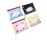 HAPINARY 4pezzi Sacchetto Riutilizzabile in Eva Dispenser di Fazzoletti Umidi Contenitore Porta Fazzoletti Borsa da Viaggio