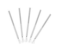 HAPINARY 5 Pezzi Pennello Sottile Per Unghie in Acciaio Inossidabile a 7 Aghi Per Motivi Intricati Contorni Precisi Adatto Tecniche Di Nail Art Come Striping e Punteggiatura Facile Da Pulir