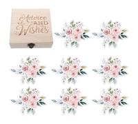 HAPINARY 50 Pezzi Gioco Shower con Carte Predizione e Consigli per Scatola Porta Ricordi in Legno per Regalo Mamma in Attesa Decorazione Bomboniere e Attività Festa Maternità