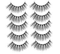 HAPINARY 5paio Ciglia Finte Lunghe e Folte Ciglia Artificiali in Fibra Nera Per Donne e Ragazze Facili Da Usare e Leggere Per Trucco Affascinante