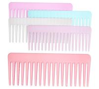 HAPINARY 5pezzi Pettine Denti Larghi Per Capelli Ricci Bagnati e Spessi Di Pettini Da Doccia Districanti in Plastica Per Styling e Uso Quotidiano