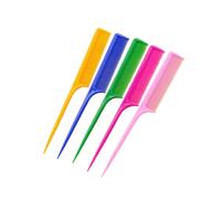 HAPINARY 5pezzi Pettini Parrucchiere Antistatici Denti Stretti in Plastica Con Manico Lungo Colori Misti Per Styling Sezionamento e Colorazione Capelli Professionale Adatto Tutti i Tipi Di