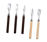 HAPINARY 5pezzi Spatole per Pittura in Acciaio Inox Manico Legno Strumenti per Miscelare Colori Raschietto per Vernice Spatola per Pittura Olio