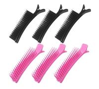 HAPINARY 6 Pezzi Clip per Professionali per Sezionare Accessori Styling Antiscivolo per Parrucchieri Clip Resistenti per Taglio Colore e Trucco Materiale Delicato per
