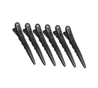 HAPINARY 6 Pezzi Clip Piccole Nere Mollettone Salone con Denti Fissi per Fissaggio Sicuro Accessorio per Acconciature Perm e Design Liscio Protettivo