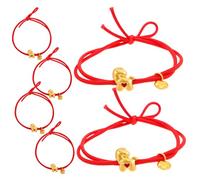 HAPINARY 6 pezzi Elastici per Capelli Decorativi di Colore Rosso Fasce Elastiche Spesse Senza Danneggiamento per Coda di Cavallo Morbide e Adatte Tutti i Tipi di Capelli Accessori