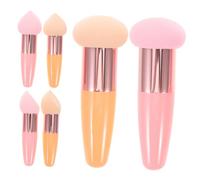 HAPINARY 6 Pezzi Spugne Make Up Morbide per Fondotinta e Correttore Applicatori Viso Dual Use Bagnato e Asciutto Blender Rosa per Trucco Naturale Uniforme