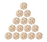 HAPINARY 60 Pezzi Palline di Rattan Naturale Beige Intrecciate a Mano per Decorazioni Natalizie e Feste, Sfere Artigianali per Centrotavola e Combinazioni Fai-da-Te