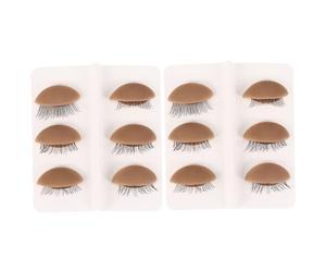 HAPINARY 6paia Mannequin with Removable Eyelids for Eyelash Extension Practice Realistic Eye Model Makeup Training Kit Convenient for Professionals and Beginners