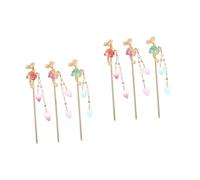 HAPINARY 6pezzi Antiche Forcine Per Con Fiori e Nappe Accessori Cinesi Per Donne Eleganti e Leggeri Per Occasioni Formali e Casual