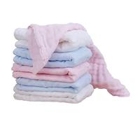 HAPINARY 6pezzi Asciugamano Per Ragazzo Ragazza Cotone Asciugamani Versatili Per Alimentazione e Igiene Del Viso Bianco Blu