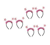 HAPINARY 6pezzi Cerchietto Glitter Rosa Per Accessori Per Costumi e Decorazioni Compleanno Headdress e