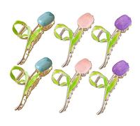 HAPINARY 6pezzi Fermaglio Per Capelli Tulipano in Lega Fermagli Decorativi Per Capelli Forma Di Fiore Per Donne Normali Spessi e Medi