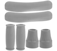 HAPINARY 6pezzi Impugnatura Per Stampelle Cuscini Per Stampelle Ascellari e Copristampelle in Gomma Resistente Accessori Per Bastoni Da Passeggio Per Maggiore Stabilità e Comfort