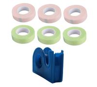 HAPINARY 7 pezzi Nastro Adesivo per Extension Ciglia con Taglierina Blu Scuro Nastri Rosa e Verdi Adesivo Forte e Facile da Tagliare per Protezione e Applicazione Professionale