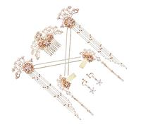HAPINARY 7 Pezzi Set Accessori Chioma Sposa Cinese Nappa Pettine Forcina Adatta Matrimonio Festa Compleanno Anniversario Donna Damigella