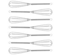 HAPINARY 7pezzi Frusta Miscelatrice in Acciaio Resistente Per Tintura Chioma Impugnatura Antiscivolo Strumento Manuale Per Parrucchieri e Uso Domestico