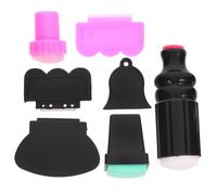 HAPINARY 7pezzi Nail Art Stamping Con Stampo Raschietto e Piastre Per Disegni Unghie Creativi Attrezzi Manicure Professionali Per Saloni Feste e Uso Domestico