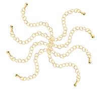 HAPINARY 8 Pezzi di Catene di Estensione in Oro 14K per Braccialetti Fai da Te, Estensori per Catene Fai da Te, Catene per Bracciali Fai da Te, Estensori per Collane, Catene per Gioielli