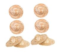 HAPINARY 8 Pezzi Mini Cappelli Paglia Intrecciata Fatti Mano Decorazione per Estivi Miniature Resistenti e Adorabili e Accessori