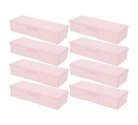 HAPINARY 8 Pezzi Organizer per Attrezzi Unghie Rosa Custodia Portatile in Plastica per Manicure e Pedicure Contenitore Compatto per Strumenti Nail Art e Accessori