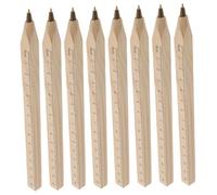 HAPINARY 8 Pezzi Penne Sfera in Legno Massello con Righello Integrato Design Ergonomico Quadrato per Ufficio Flusso Dinchiostro Uniforme Accessorio Elegante per Firma e Novità