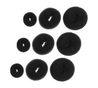 HAPINARY 9pezzi Chignon Ciambella Grande Singolo Ciambella per Capelli in Nylon Morbido Calzino per Creare Chignon e Acconciature Raccolte Nero Versatile Facile da Usare