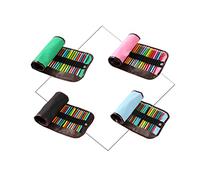 HAPINARY Astuccio Arrotolabile Per Matite Colorate Custodia in Tela Con 48 Scomparti Organizer Compatto E Resistente