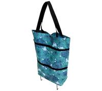 HAPINARY Borsa Oxford Carrello per Spesa Ruote, Pieghevole | Struttura in Metallo, Supporto Speciale, Tracolla, per Mercato e Campus, Colore Vivace Floreale