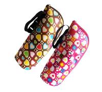 HAPINARY Borsa Termica per Biberon Ragazzo Ragazza 2 Pezzi Maniglia Resistente, Sacchetti Isolanti Rosa e Marrone, Mantiene Caldo o Freddo per 3-4 Ore, Portatile per Passeggino e Uso