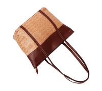 HAPINARY Borsa Tote da Donna in Paglia Intrecciata Grande Capacità Tracolla, Materiale Paglia e Pu, Elegante e Facile da Trasportare la Vita Quotidiana