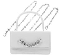 HAPINARY Borsetta Mini a Mano Quadrata in Pu Bianco, Tracolla Donna | Capacità Moderata, Può essere Usata a Spalla, Porta Fazzoletti, per Colleghe e Amiche