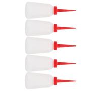 HAPINARY Bottiglia Erogatrice di Olio 250 Ml Beccuccio Lungo Rosso, Confezione da 5 Pezzi in Plastica, per Lubrificazione di Macchine da Cucire Grandi e Piccole in Ambito Domestico e