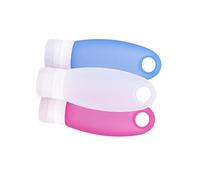 HAPINARY Bottiglie Viaggio Ricaricabili Silicone con per Appenderle Set per Shampoo Lozioni e Saponi Liquidi per Viaggi e Campeggio Blu