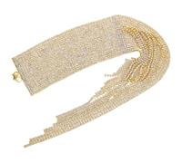 HAPINARY Bracciale Avvolgente Donna con Cristalli Oro, Elegante Multigiro | Può essere Indossato anche Caviglia, Resistente All'ossidazione, Stile Delicato e Luminoso