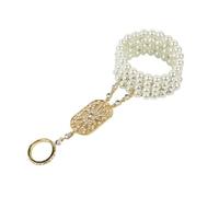 HAPINARY Bracciale di Perle Vintage da Donna, Elastico, in Rame | Perle Artificiali e Cristalli, Bianco, Stile Rétro, Adatto a Compleanno e Relazioni Pubbliche