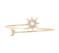 HAPINARY Bracciale Geometrico Regolabile in Lega Zirconi Sole e Luna Oro