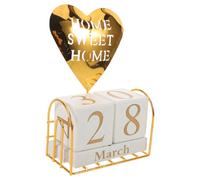 HAPINARY Calendario da Scrivania in Legno con Design Flip Funzionale Decorazione Farmhouse per Ufficio e Casa Blocco Data Riutilizzabile per Organizzazione Giornaliera