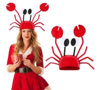 HAPINARY Cappello Granchio Rosso Chiusura Regolabile e Design 3d per Feste di Halloween e Natale Divertente e Cosplay