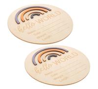 HAPINARY Cartello Annuncio Nascita Rotondo in Legno 2 Pezzi Cartelli Ragazzo Ragazza Decorazione Arcobaleno Facile Da Usare E Durable