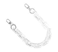 HAPINARY Catena Acrilica per Borse Bianca Anelli Quadrati Colorati, Accessorio Versatile in Acrilico e Metallo per Look alla Moda e Abbellimento Borsa Elegante Colore Casuale